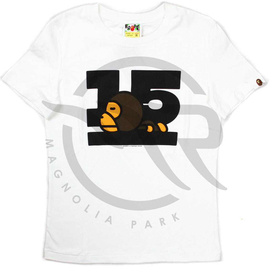 BAPE - BABY MILO 15TH ANNIVERSARY TEE LADIES 1 (WHITE) - 1491-7