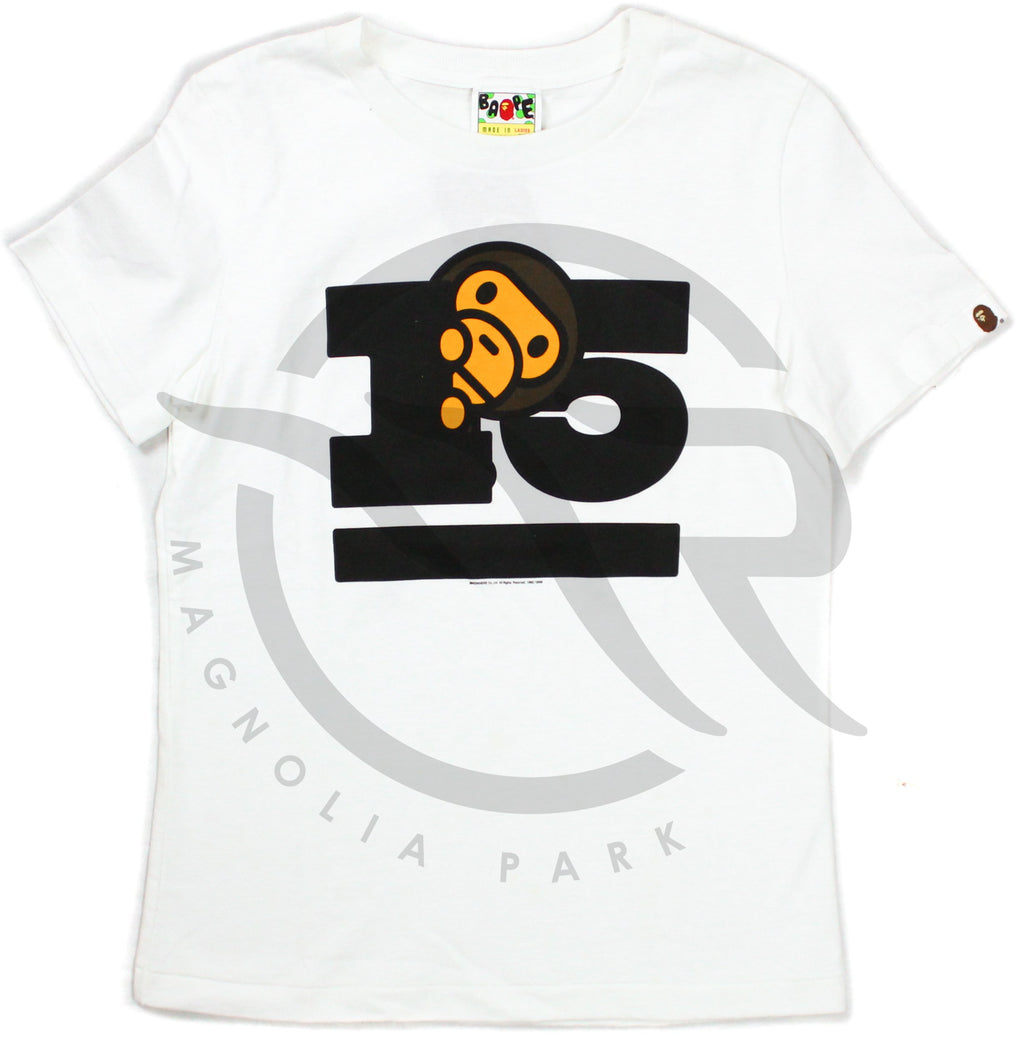 BAPE - BABY MILO 15TH ANNIVERSARY TEE LADIES 2 (WHITE) - 1491-8