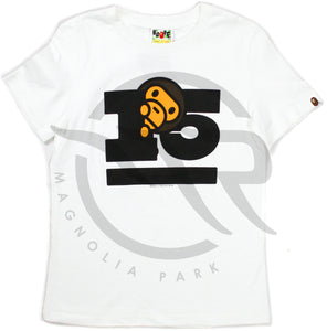 BAPE - BABY MILO 15TH ANNIVERSARY TEE LADIES 2 (WHITE) - 1491-8