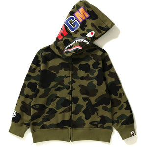 BAPE - 1ST CAMO SHARK ZIP HOODIE KIDS (GREEN) - 1STK1