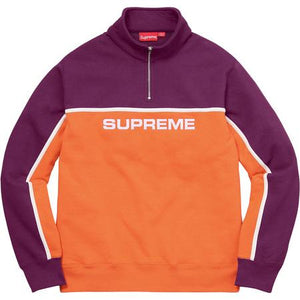 SUPREME - 2 TONE HALF ZIP SWEATSHIRT (BRIGHT ORANGE) - 2_PUR