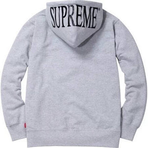 SUPREME - HOODED FOIL LOGO ZIP UP (GREY) - 77FD9C4E8C214EBAB84708513A8C07A9