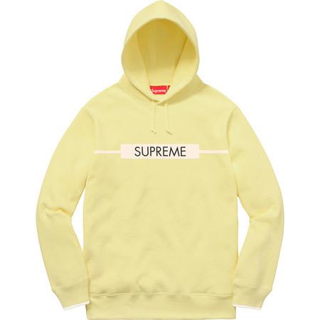 SUPREME - CHEST TWILL TAPE HOODIE (YELLOW) - 9gdP-7Cyxq0