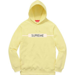 SUPREME - CHEST TWILL TAPE HOODIE (YELLOW) - 9gdP-7Cyxq0