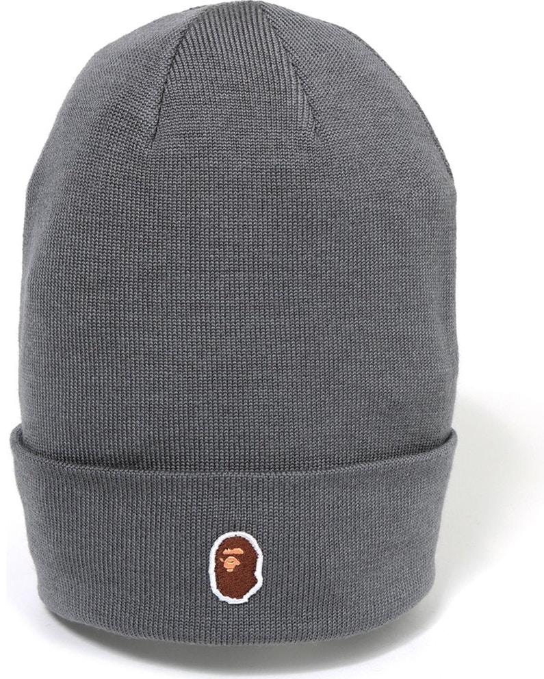 BAPE - APE HEAD ONE POINT BEANIE (GREY) - AGRY1