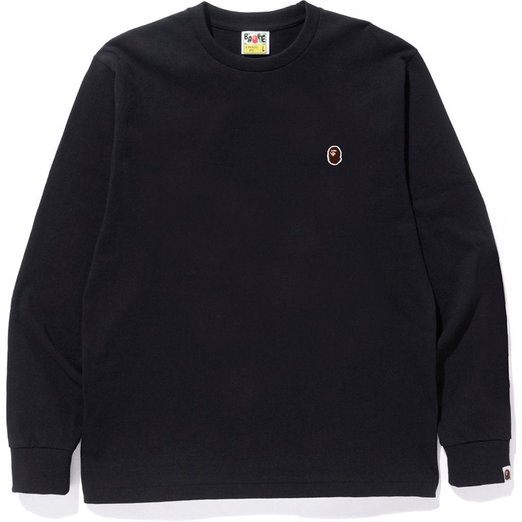 BAPE - APE HEAD ONE POINT L/S TEE (BLACK) - APEBLKLS