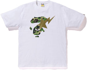 BAPE - ABC CAMO APE FACE ON APESTA TEE (WHITE/GREEN) - APESTA