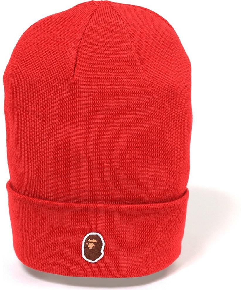 BAPE - APE HEAD ONE POINT BEANIE (RED) - ARED1