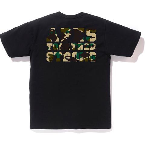 BAPE - 1ST CAMO COLLEGE ATS TEE (BLACK/YELLOW) - AYL1