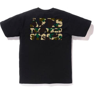 BAPE - 1ST CAMO COLLEGE ATS TEE (BLACK/YELLOW) - AYL1