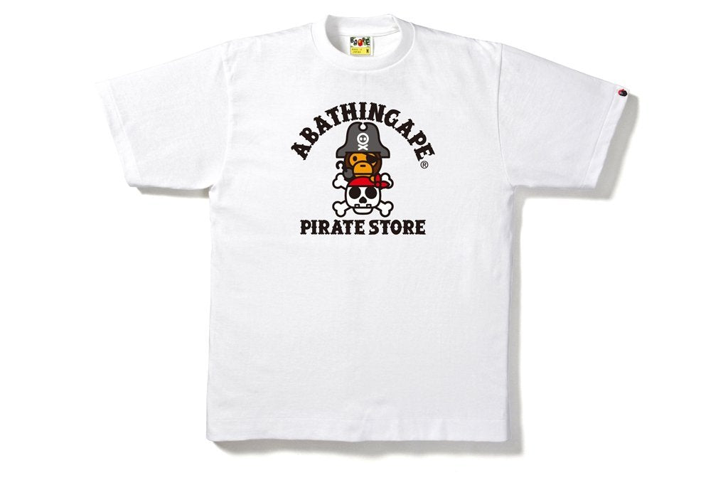 BAPE - CAPTAIN MILO & BONE PIRATE TEE (WHITE) - BAPE_MILO_PIRATE_TEE