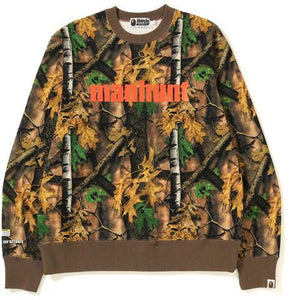 BAPE - FOREST CAMO WIDE CREWNECK (BEIGE) - BE1