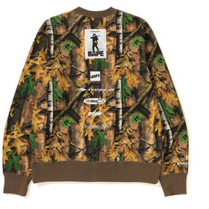 BAPE - FOREST CAMO WIDE CREWNECK (BEIGE) - BE2