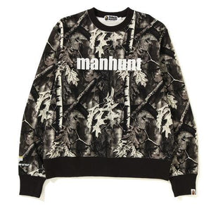 BAPE - FOREST CAMO WIDE CREWNECK (BLACK) - BL1