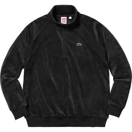 SUPREME/LACOSTE - VELOUR HALF ZIP TRACK TOP (BLACK) - BLCKZIP