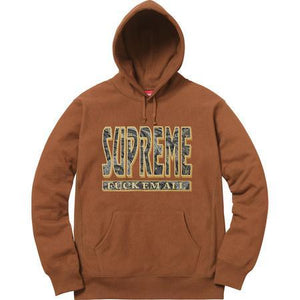 SUPREME - PAISLEY FUCK EM ALL HOODED SWEATSHIRT (BROWN) - BRW