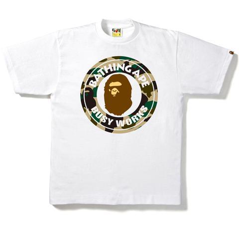 BAPE - 1ST CAMO BUSY WORKS TEE (WHITE/YELLOW) - BUSYL