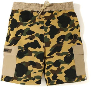 BAPE - 1ST CAMO SWEAT CARGO SHORT (YELLOW) - CARGO1