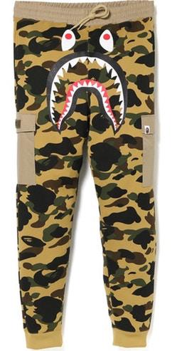 BAPE - 1ST CAMO SHARK SLIM SWEAT CARGO PANT (YELLOW) - CARGOPANT