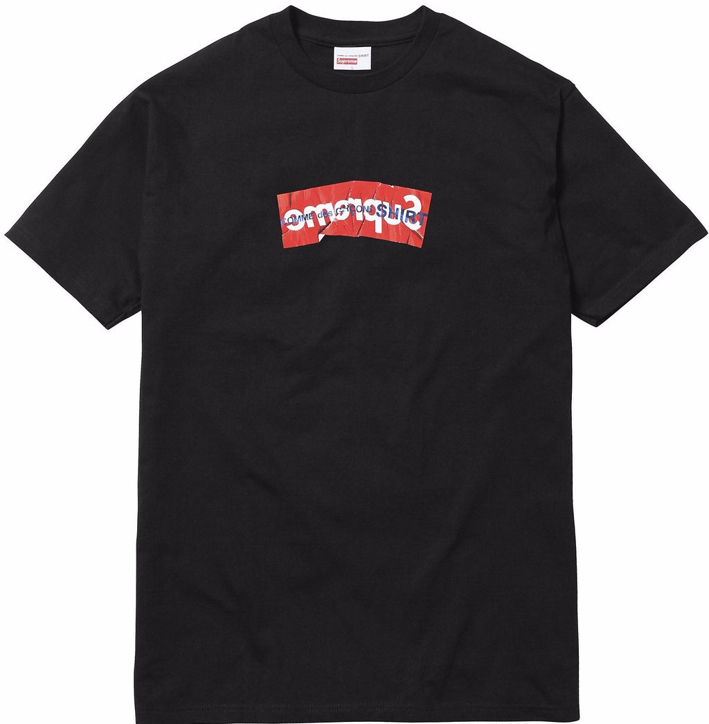 SUPREME/COMME DES GARCONS - BOX LOGO TEE (BLACK) (USED) - CDG_BOX_LOGO_BLACK