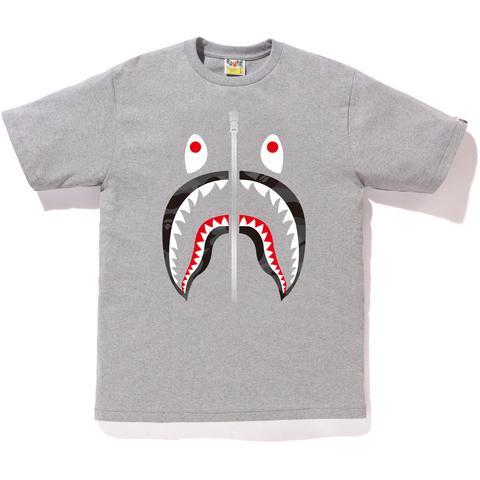 BAPE - COLOR CAMO SHARK TEE (GREY/BLACK) - COLBLK