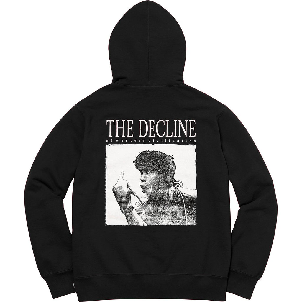 SUPREME - DECLINE HOODED SWEATSHIRT (BLACK) - DEC1