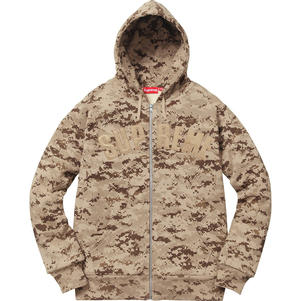 SUPREME - ARC LOGO THERMAL ZIP UP SWEATER (TAN DIGI CAMO) - DIG1