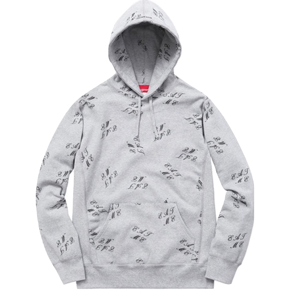 SUPREME - EAT ME HOODED SWEATSHIRT (HEATHER GREY) [USED] - EAT