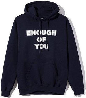 ANTI SOCIAL SOCIAL CLUB - ENOUGH OF YOU HOODED SWEATSHIRT (NAVY) - ENOUGHHOOD1