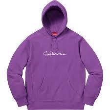 SUPREME - CLASSIC SCRIPT HOODED SWEATSHIRT (VIOLET) - ER