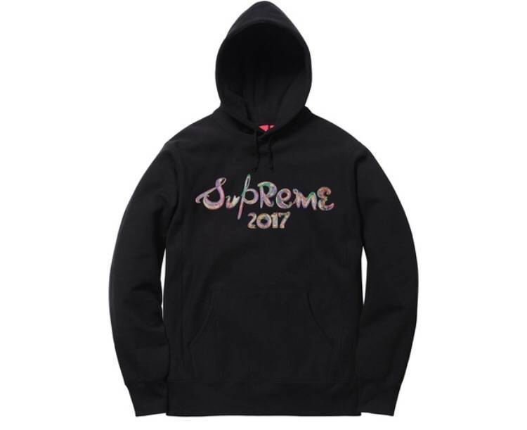 SUPREME - BRUSH LOGO HOODED SWEATSHIRT (BLACK) (USED) - FD78070CD23C4D98B1C676FE6906FBF1