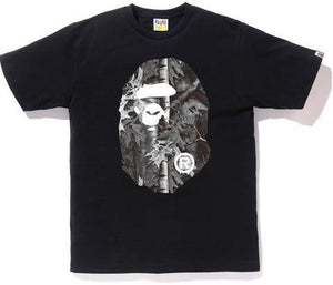 BAPE - FOREST CAMO BIG APE HEAD TEE (BLACK/BLACK) - FOR1