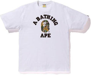 BAPE - FOREST CAMO COLLEGE TEE (WHITE/BEIGE) - FORW1