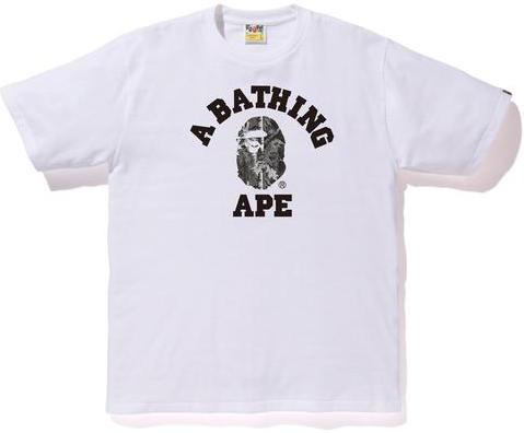 BAPE - FOREST CAMO COLLEGE TEE (WHITE/BLACK) - FORW2