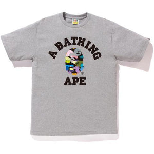 BAPE - MULTI CAMO COLLEGE TEE (GREY) - GRY