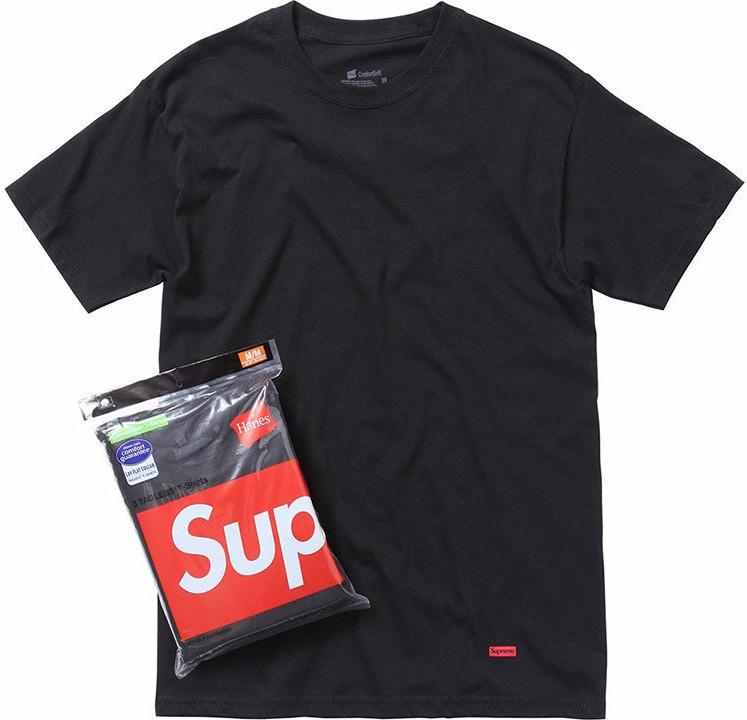 SUPREME/HANES - TAGLESS TEE BLACK (3 PACK) - HANES_BLACK