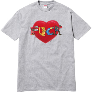 SUPREME - HEART TEE (HEATHER GREY) - HEAHTH