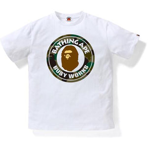 BAPE - 1ST CAMO BUSY WORKS TEE JR KIDS (WHITE/GREEN) - KIDGRN1