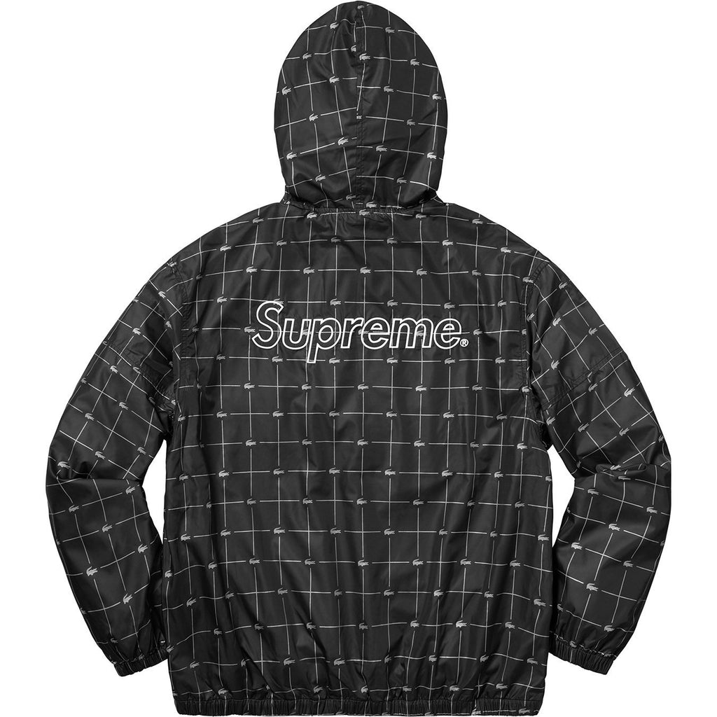 SUPREME/LACOSTE - REFLECTIVE GRID NYLON ANORAK (BLACK) - LAC1