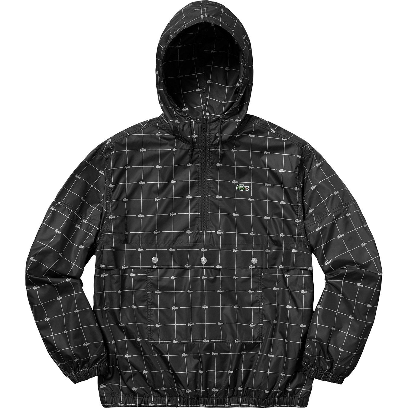 SUPREME/LACOSTE - REFLECTIVE GRID NYLON ANORAK (BLACK) - LAC2