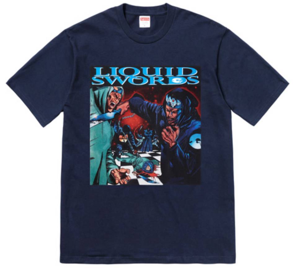 SUPREME - LIQUID SWORDS TEE (NAVY) - LIQNAV1