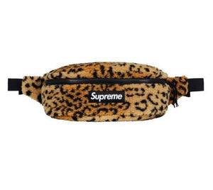 SUPREME - F/W '17 LEOPARD FLEECE WAIST BAG (YELLOW) (USED) - Leopard_Fleece_Waist_Bag