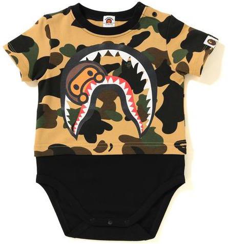 BAPE - 1ST CAMO MILO SHARK BODYSUIT KB KIDS (YELLOW) - MILO