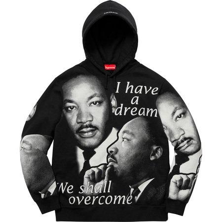 SUPREME - MLK HOODED SWEATSHIRT (BLACK) - MLK1