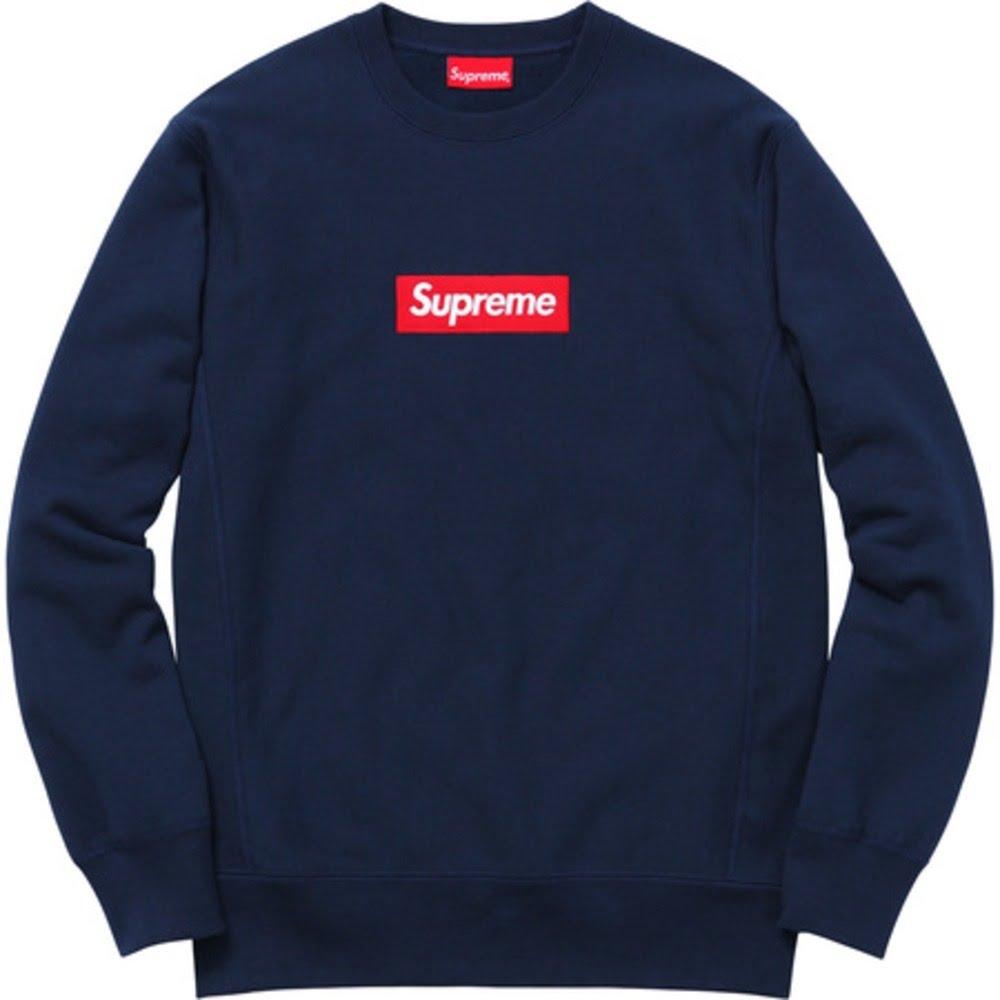 SUPREME - BOX LOGO CREWNECK (NAVY) (USED) - NAVUBOGO_850d7e61-9707-4a4d-ba4d-7ceeec775086