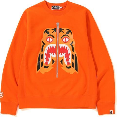 BAPE - TIGER HEAVY WEIGHT CREWNECK (ORANGE) - OCR1