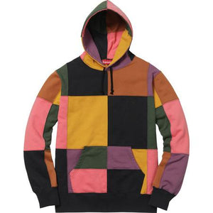 SUPREME - PATCHWORK HOODED SWEATSHIRT (BLACK) - PATCH_BLK