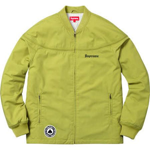 SUPREME - THRASHER POPLIN CREW JACKET (PEA GREEN) - PEA_GREEN_FRONT