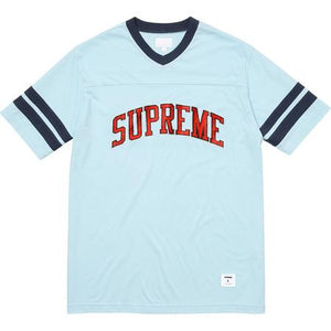 SUPREME - GLITTER ARC FOOTBALL TOP (LIGHT BLUE) - QvGi5qS08Bc