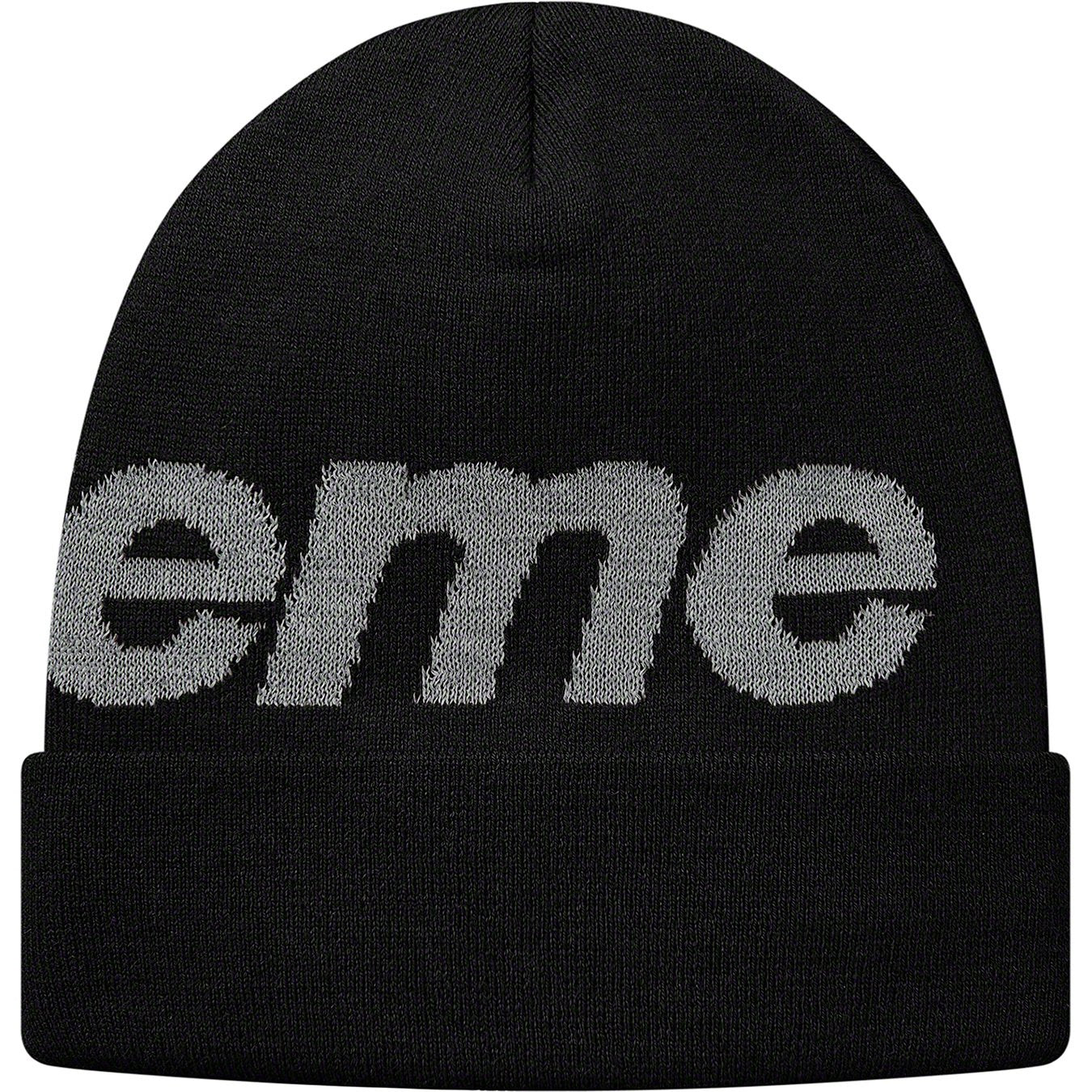SUPREME - REFLECTIVE BIG LOGO BEANIE (BLACK) - REFBLK